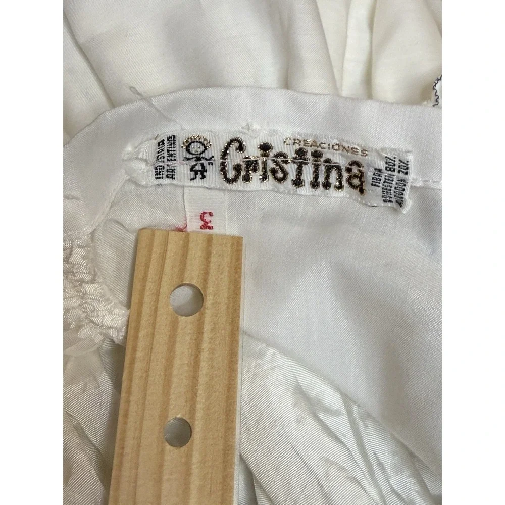 Vintage Cristina Embroidered Christening BAPTISM Bishop Dress 3-6M Argentina